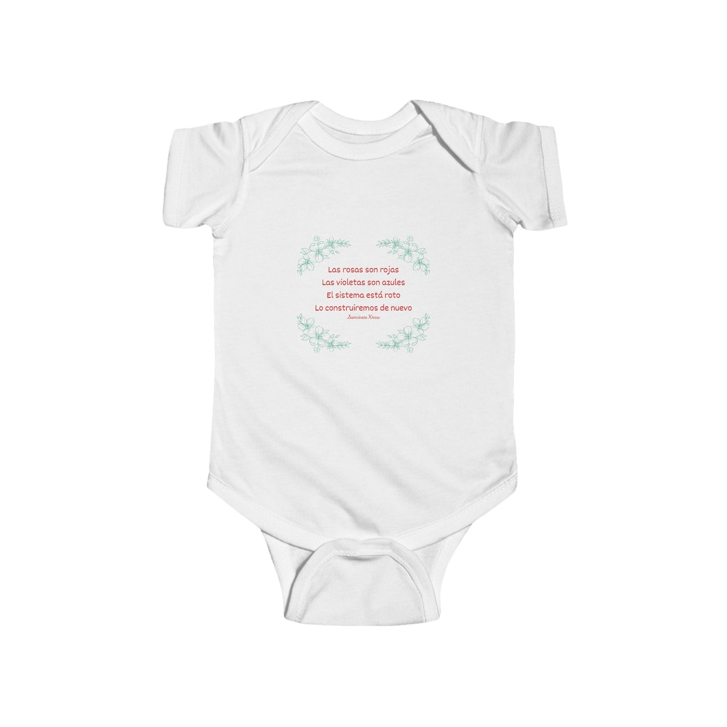 Cute Floral Rhyme Infant Bodysuit – Adorable Baby Outfit for Newborns