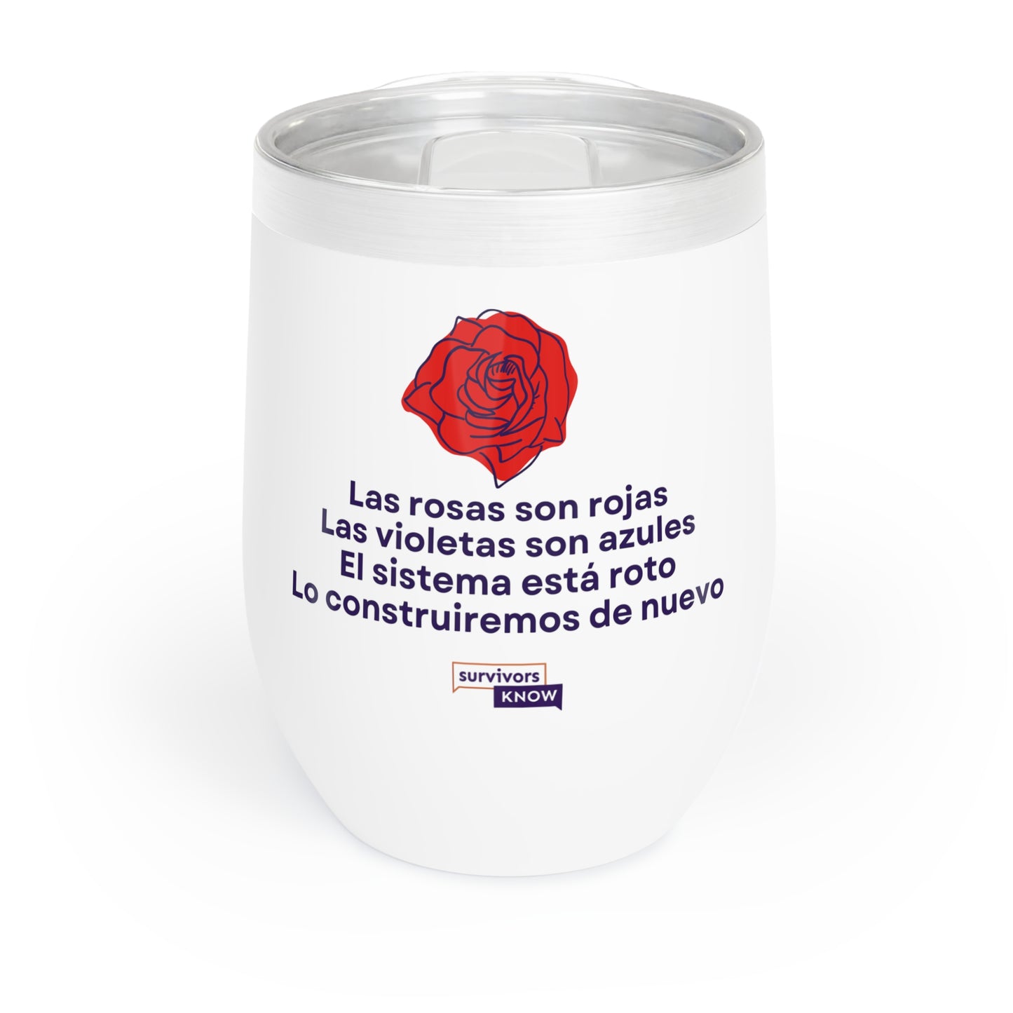 Inspirational Wine Tumbler - Empowering Verse & Rose Design
