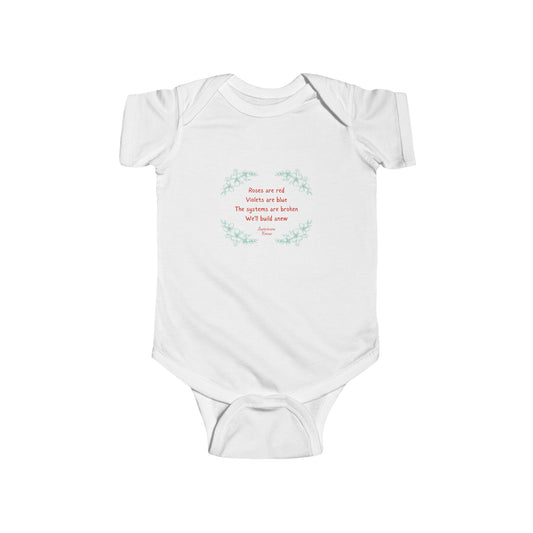 Cute Floral Infant Bodysuit - "Roses are Red" Poem Design